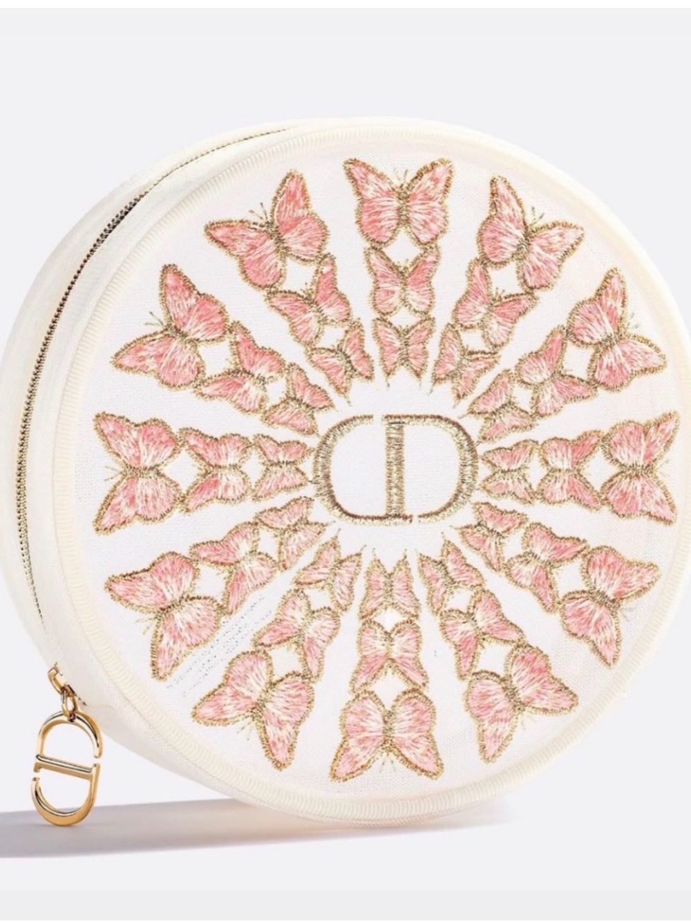GWP - White & Pink Embroidered Butterfly Round Pouch (Mother’s Day 2026)